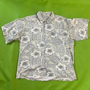 XL Billabong Hawaiian floral shirt‎ blue white